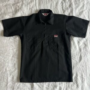 Ben Davis Half Zip Short Sleeve Work Shirt size Small in Black